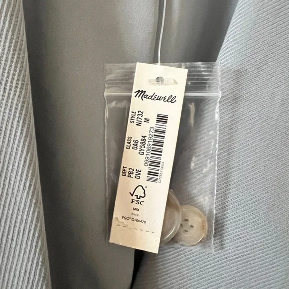 Madewell The Larsen Blazer in Drapeweave Overcast Blue size M - NJ732 - Picture 7 of 7